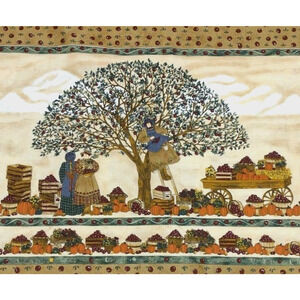 Moda Apple Picking Farm Market Fall Border Cotton Fabric - 2 2/3 Yards (8 Feet)